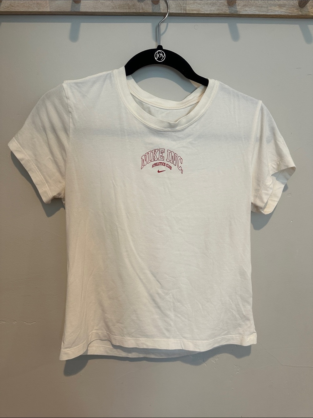 Nike White Tee with Red Nike Inc Arch